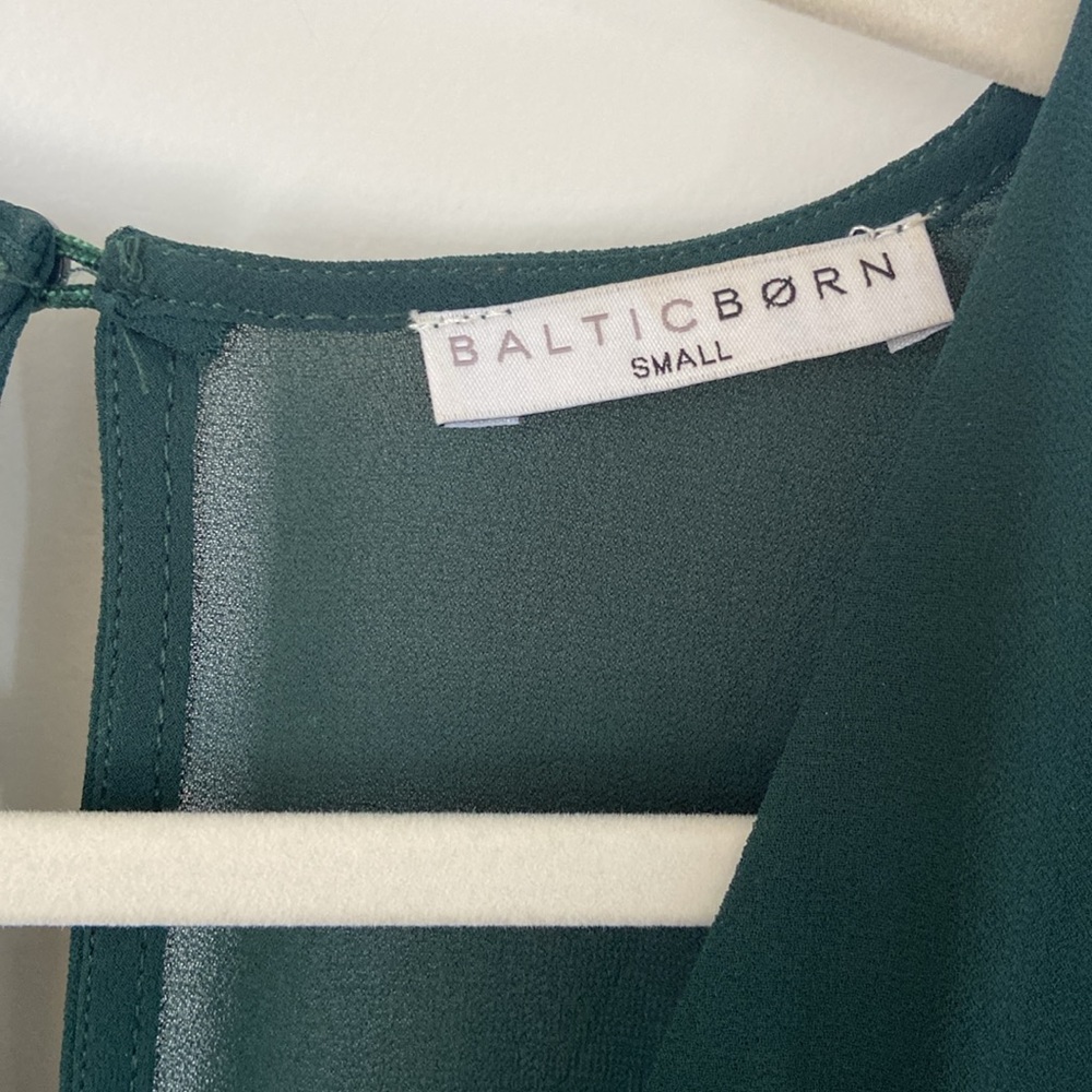 Baltic Born Dark Green Crepe Midi Dress Small - Picture 5 of 8